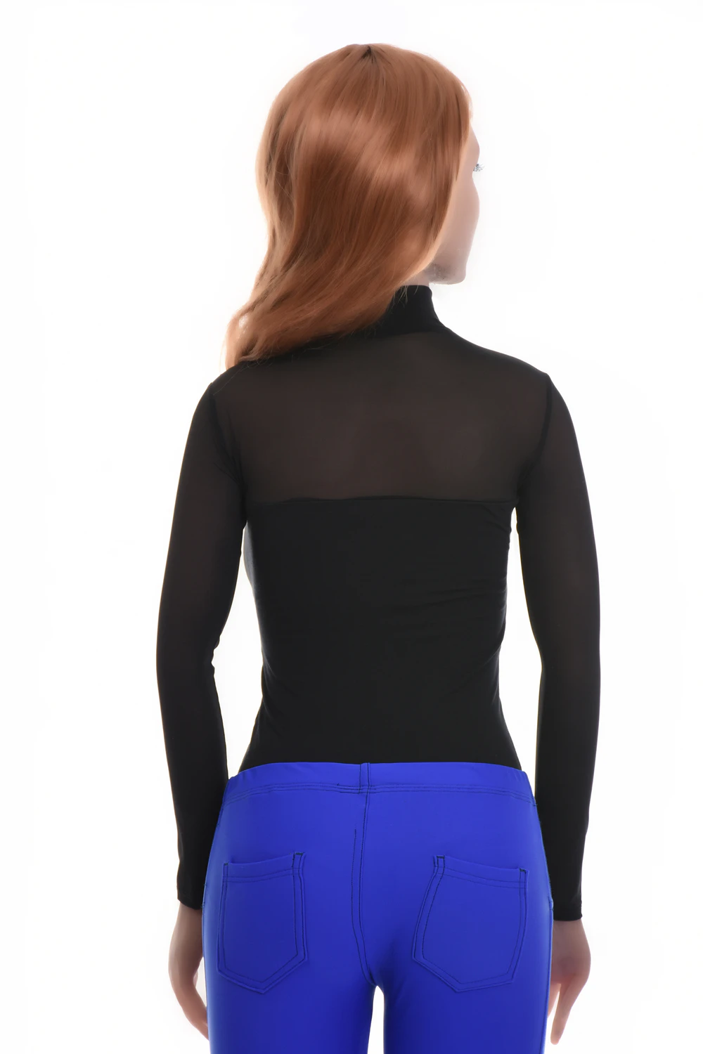 Textured mesh-and-cotton bodysuit with hook-and-eye closure that keeps a clean line with surface interest.