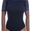 Tiara Galiano cotton bodysuit with lace trim and thong cut, a base layer with a little polish.