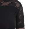 Tiara Galiano cotton bodysuit with lace trim, mock neck and short sleeves, a polished everyday base.