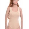 Tiara Galiano cotton tank bodysuit with racerback, soft and smooth under a tee or sheer top.
