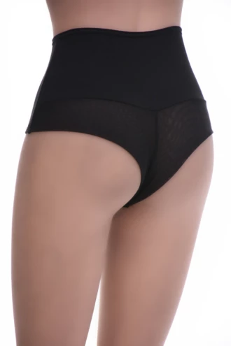 Tiara Galiano high-rise cotton Brazilian panties with a light mesh back that lifts the everyday cut.