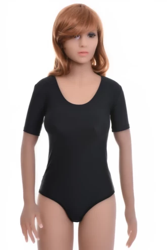 Tiara Galiano microfiber bodysuit with scoop neck and short sleeves, an invisible everyday base.