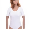 Tiara Galiano microfiber bodysuit with short sleeves and hook-and-eye fastening, a smooth daily base.