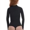 Tiara Galiano black microfiber bodysuit with thong back, a shape-holding everyday base layer.