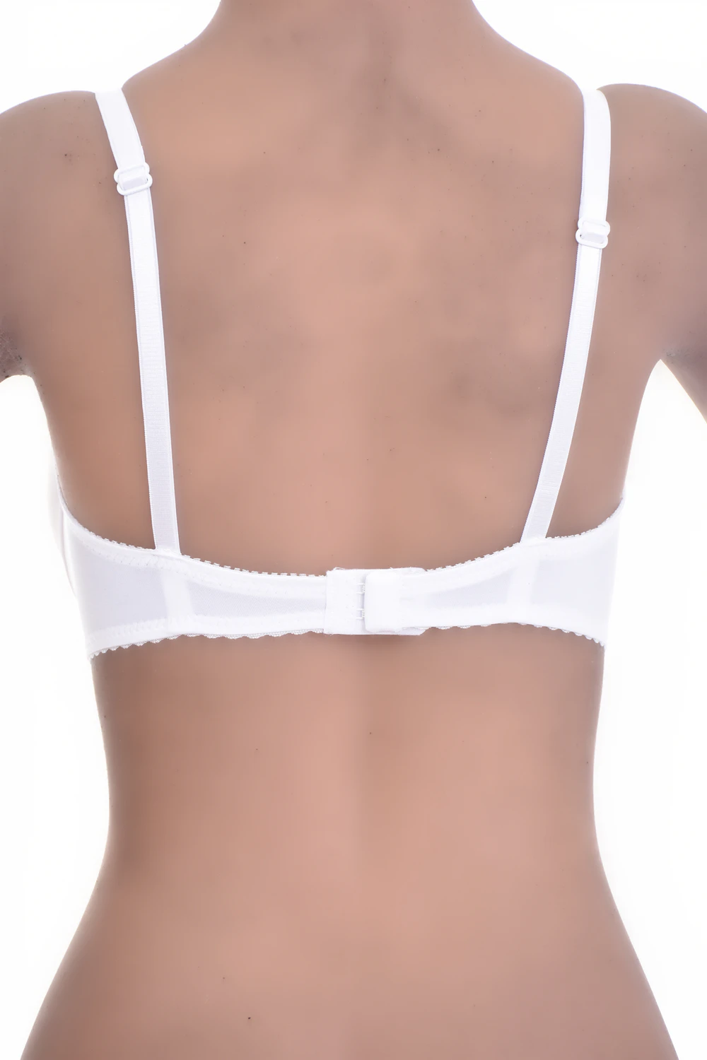 Unpadded soft-cup microfiber bra with adjustable straps and a back hook-and-eye closure for an easy fit.