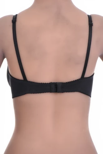 Unpadded microfiber bra with soft cups and a rounded neckline, smooth and natural under fitted tops.