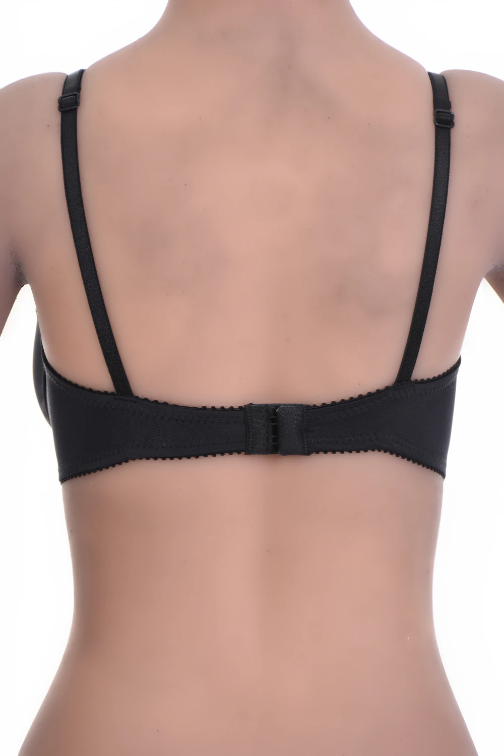 Unpadded microfiber bra with soft cups and a rounded neckline, smooth and natural under fitted tops.
