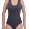 Women's sleeveless cotton bodysuit with scoop neck, racerback and brazilian cut, an everyday base.