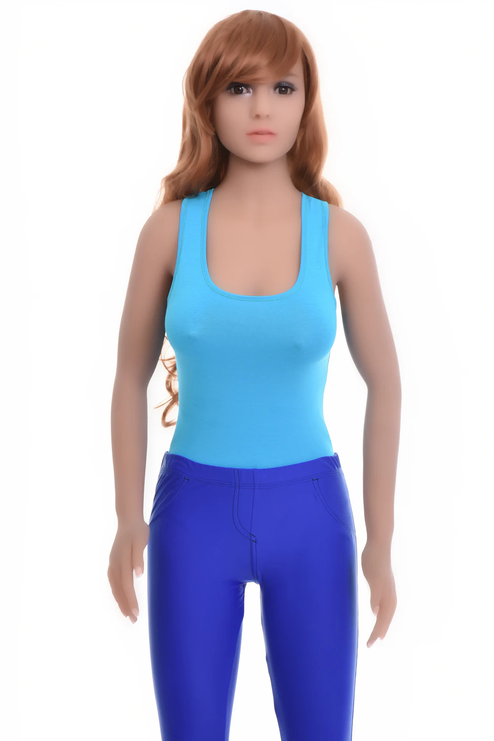 Women's sleeveless cotton bodysuit with scoop neck and wide straps over a brazilian cut, an everyday base.