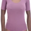 Women's cotton T-shirt bodysuit with scoop neck, short sleeves and brazilian cut, an everyday staple.