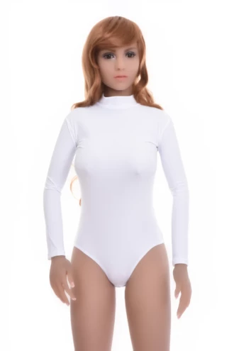 Women's microfiber bodysuit with a mock neckline, long sleeves and a brazilian cut in smooth fine fabric.