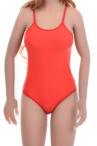 Women's sleeveless microfiber bodysuit with scoop neck, spaghetti straps and thong cut, a smooth everyday base.