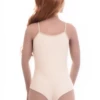 Women's sleeveless microfiber bodysuit with a scoop neckline, slim spaghetti straps and a brazilian cut.