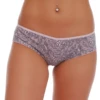 Abstract pink-gray print cotton boyshorts with full back coverage, the all-over pattern keeping a clean line under clothes.