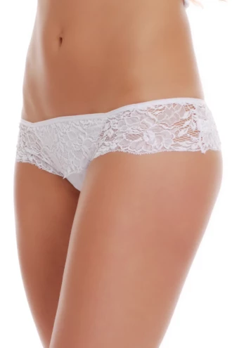 All-lace boyshorts in floral lace with a short leg and lower-coverage back, a decorative everyday pick.