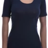 Body-skimming cotton tee with a low scoop neck, soft and breathable with an easy pull-on shape.