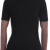 Breathable cotton-blend mock-neck tee with a close slim cut and stretch, comfortable for everyday wear.