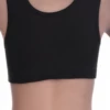 Soft breathable cotton bralette with an open back and wide straps, no wires for gentle relaxed support.