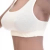 Soft breathable cotton racerback bralette with hidden straps under wider necklines, gentle wireless support.