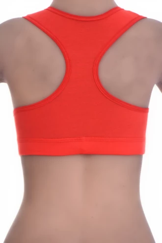 Soft breathable cotton racerback bralette with hidden straps under wider necklines, no wires for light support.