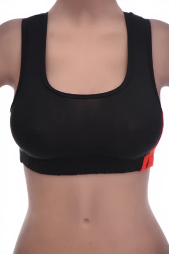 Soft breathable cotton racerback bralette with straps secure towards the spine, gentle wireless everyday support.