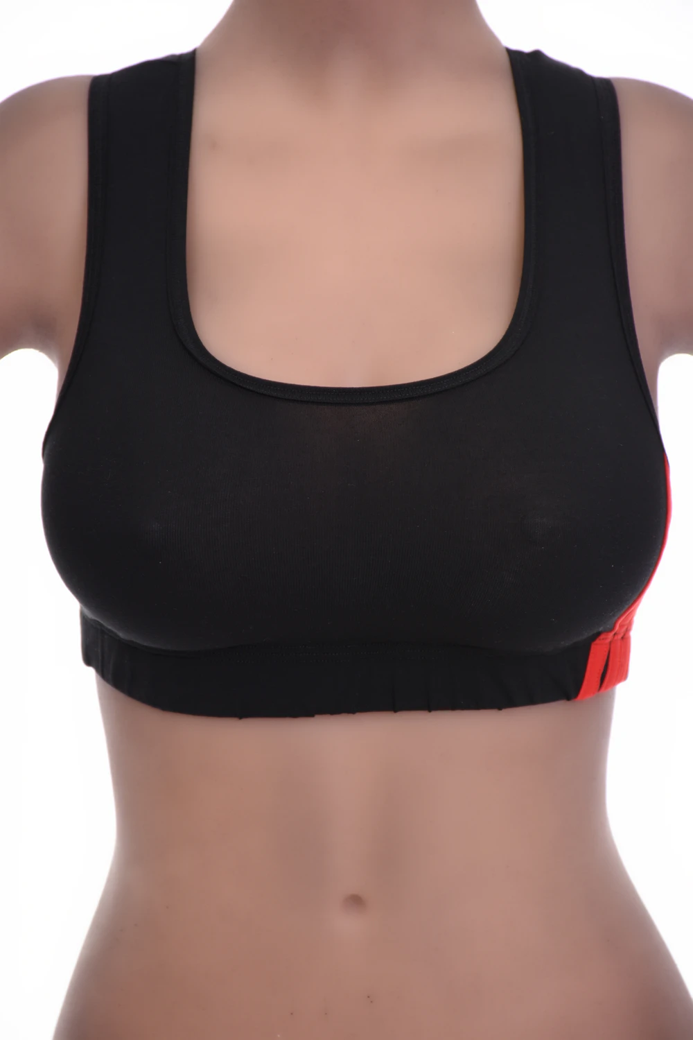 Soft breathable cotton racerback bralette with straps secure towards the spine, gentle wireless everyday support.