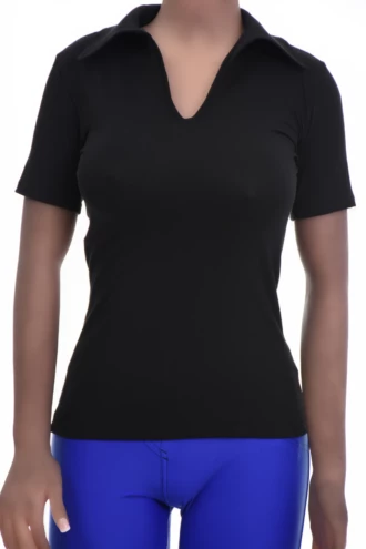 Breathable cotton tee with a flattering V-neckline and short sleeves, an easy layer under a cardigan.