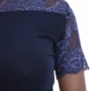 Breathable fitted cotton-lace tee with a mock neck and long sleeves, slim and comfortable for cooler days.