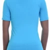 Breathable fitted cotton tee with a neat mock neckline, body-skimming and comfortable against the skin.