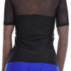 Close-fitting mesh tee with smooth microfiber, a round neck and short sleeves, light and airy for warm days.