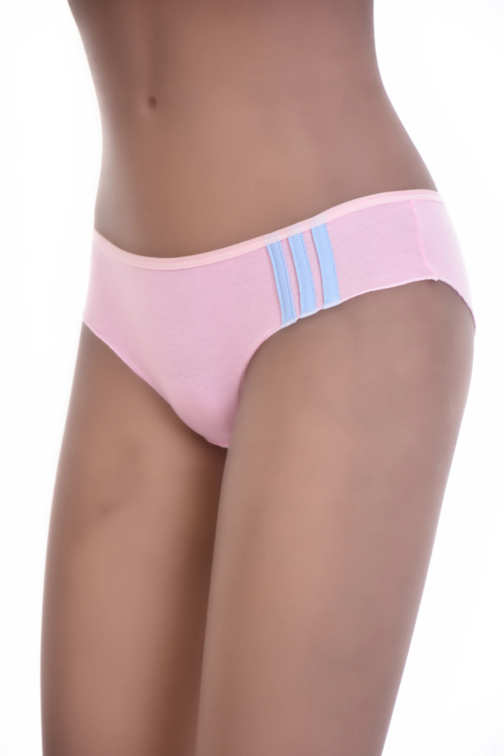Soft breathable cotton bikini briefs for women, a plain mid-coverage pair with a clean slim waistband.