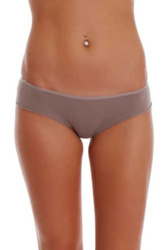 Soft cotton bikini briefs for women, breathable plain knit with a smooth slim waistband for everyday comfort.