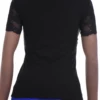 Soft cotton-blend tee with decorative lace, a mock neck and long sleeves for a dressed-up slim layer.