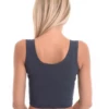 Soft cotton-blend scoop-neck tank with wide flat straps and stretch, a close everyday fit that follows the figure.