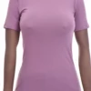 Soft cotton-blend tee with a high mock neck and stretch, a light body-skimming layer for everyday wear.