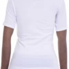Soft cotton-blend tee with stretch and an open V-neck, a slim shape that follows the figure.