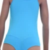 Women's sleeveless cotton bodysuit with scoop neck and spaghetti straps over a brazilian cut, slim base.