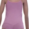 Women's sleeveless cotton bodysuit with scoop neck and spaghetti straps over a brazilian cut, slim base.