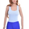 Women's sleeveless cotton bodysuit with scoop neck and wide straps over a brazilian cut, an everyday base.