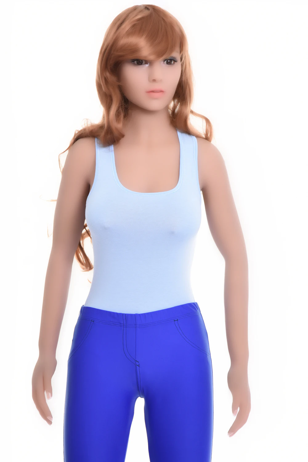 Women's sleeveless cotton bodysuit with scoop neck and wide straps over a brazilian cut, an everyday base.