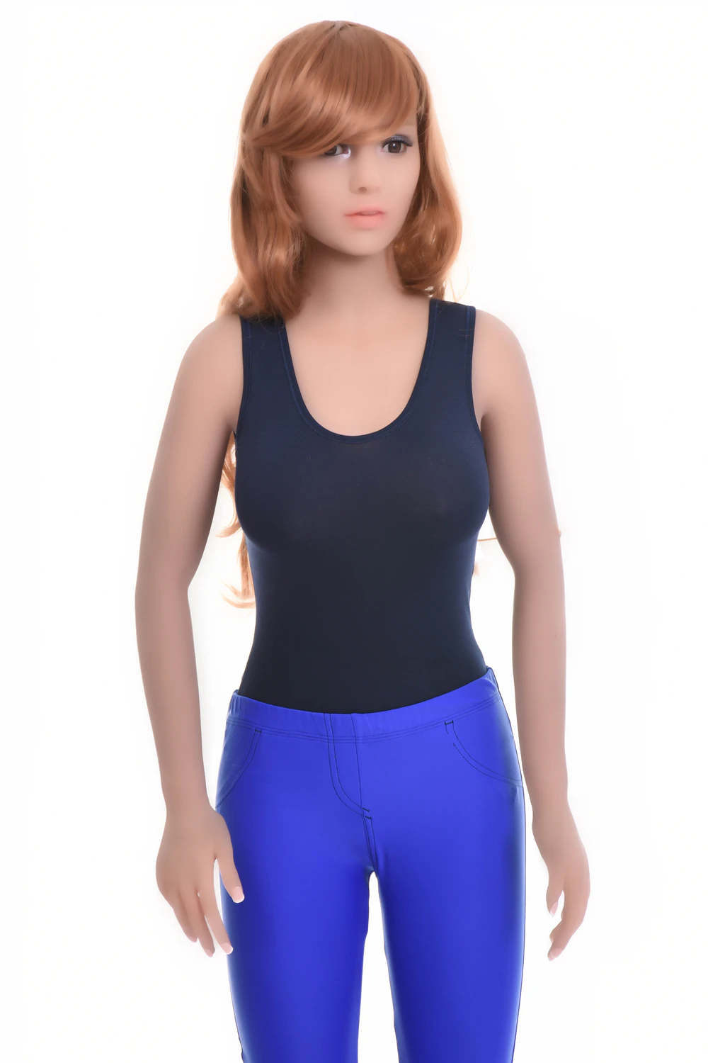 Women's sleeveless cotton bodysuit with scoop neck and wide straps over a brazilian cut, an everyday base.