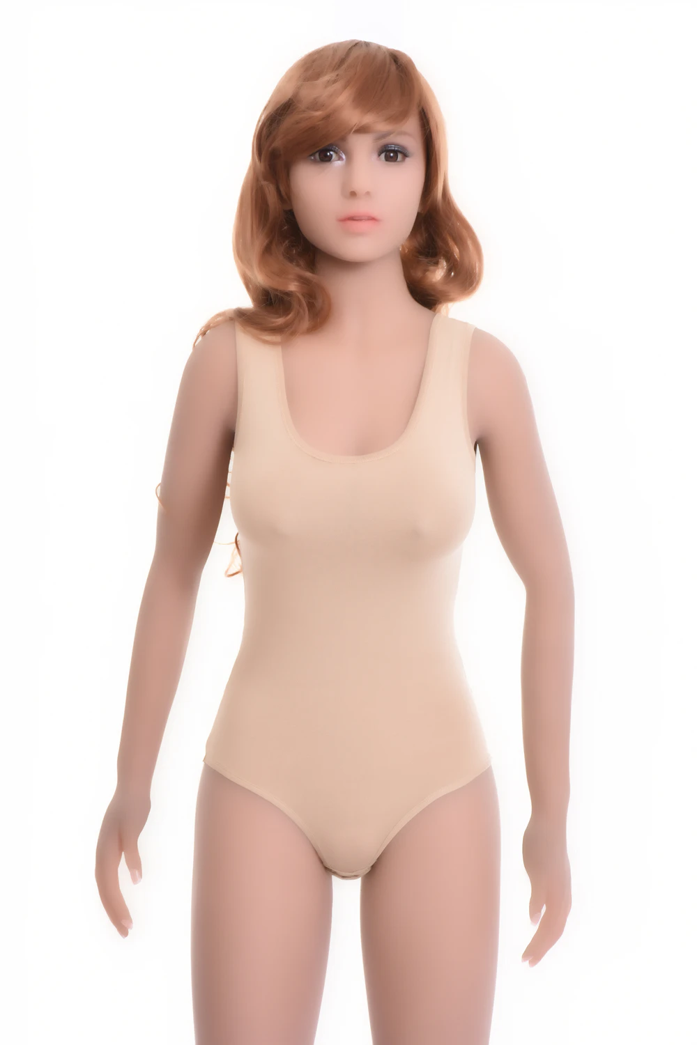 Women's sleeveless cotton bodysuit with scoop neck and wide straps over a brazilian cut, an everyday base.
