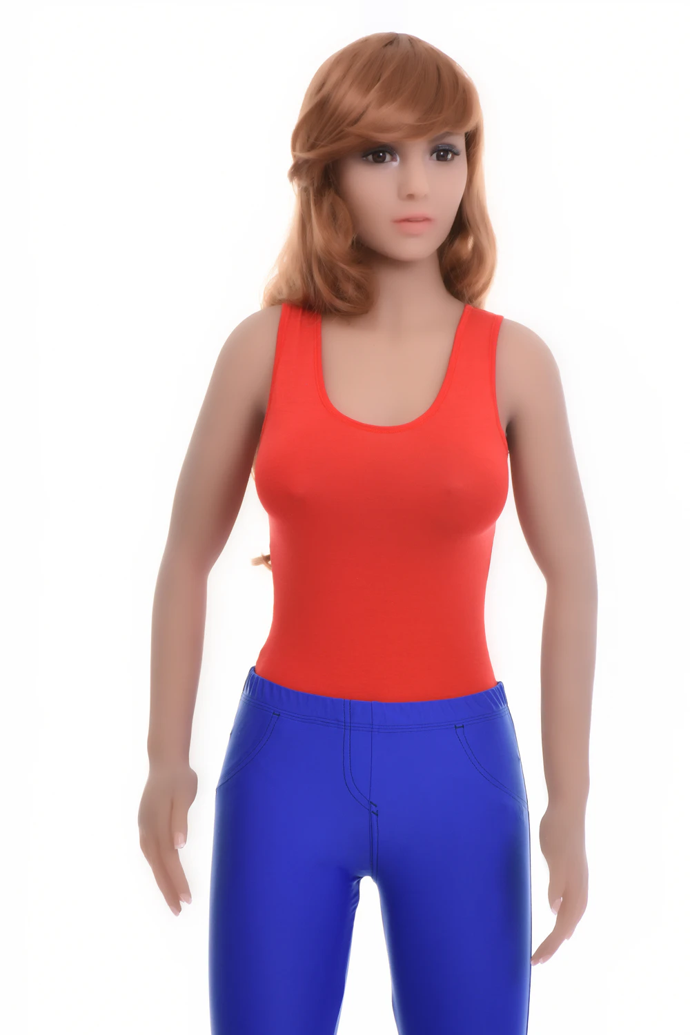 Women's sleeveless cotton bodysuit with scoop neck and wide straps over a brazilian cut, an everyday base.