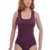 Women's cotton bodysuit with wide straps, bikini coverage and hook-and-eye closure for all-day comfort.