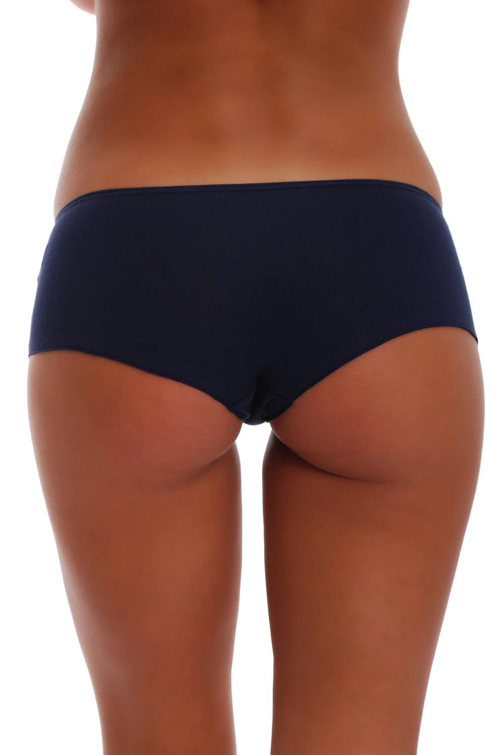Cotton-blend boyshort briefs by Tiara Galiano with a smooth fit and squared leg line, full back coverage.