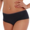 Breathable cotton-blend boyshort briefs with a wide flat waistband that sits smooth under jeans and trousers.