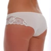 Breathable cotton boyshorts from Tiara Galiano with a lace band breaking up the upper back, a low flat waistband.