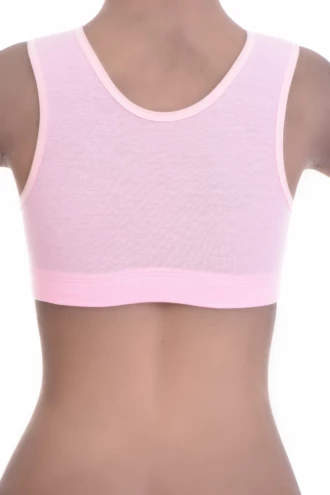 Breathable cotton-blend bralette with soft cups and no wires or padding, light gentle support that pulls on easily.