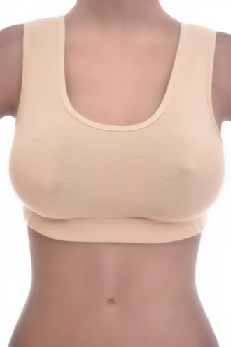 Breathable cotton-blend bralette with soft cups and no wires or padding, light support for relaxed everyday wear.