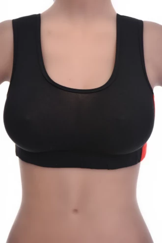Breathable cotton-blend bralette with soft cups and no wires or padding, light gentle support for everyday wear.